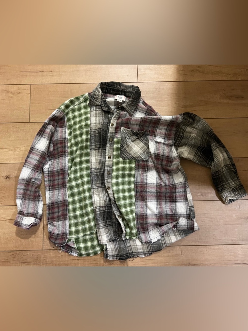 BDG Patchwork Plaid Button-Down Shirt